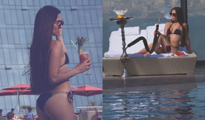 Model çimərlik geyimində poz verdi - foto 