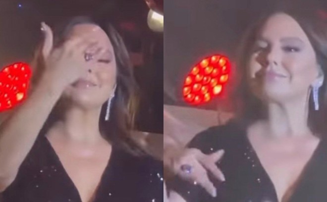 Ebru səhnədə bahalı üzük taxıb